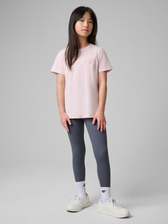 Dziewczęce legginsy 4F 4FJWSS26TTIGF270 - szare