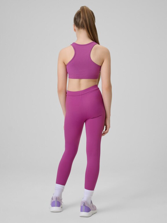 Dziewczęce legginsy sportowe 4F 4FJRSS26TFTIF522 - różowe