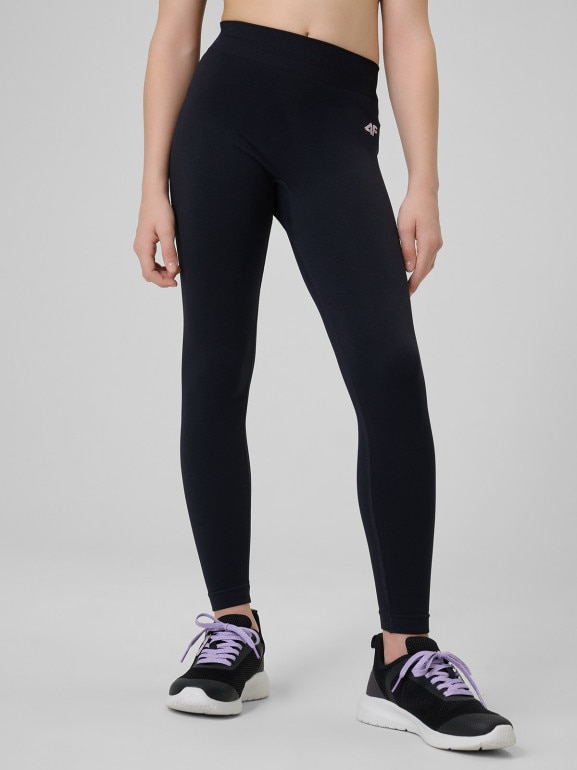 Dziewczęce legginsy treningowe 4F 4FJRSS26TFTIF518 - czarne