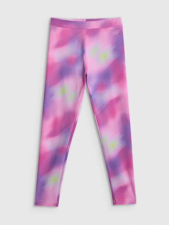 Dziewczęce legginsy treningowe 4F 4FJRSS26TFTIF519 - multikolor