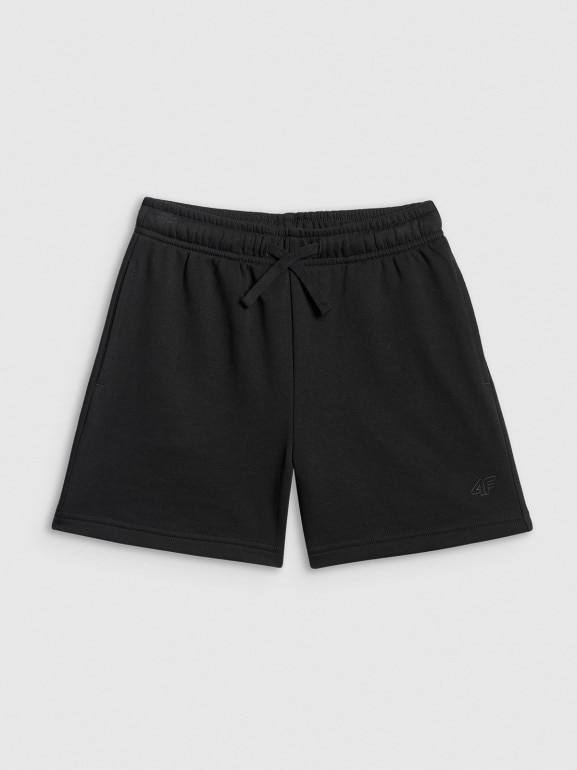 Dziewczęce spodenki dresowe 4F 4FJRSS26TSHOF0860 - czarne