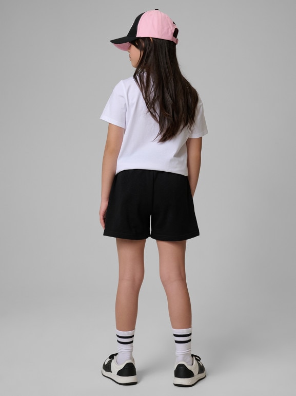 Dziewczęce spodenki dresowe 4F 4FJRSS26TSHOF0860 - czarne