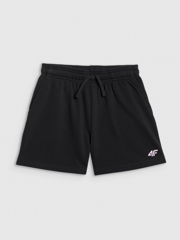 Dziewczęce spodenki dresowe 4F 4FJWSS26TSHOF769 - czarne