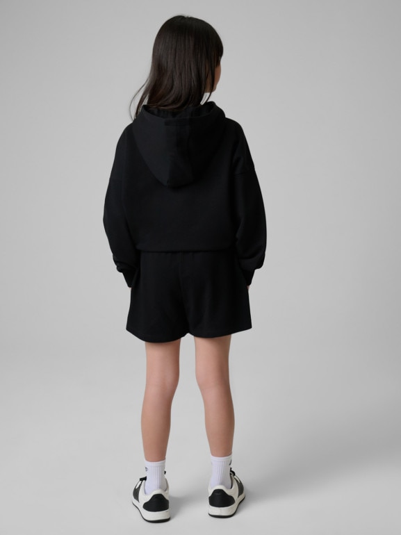 Dziewczęce spodenki dresowe 4F 4FJWSS26TSHOF769 - czarne