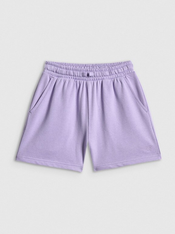 Dziewczęce spodenki dresowe 4F 4FJWSS26TSHOF777 - fioletowe