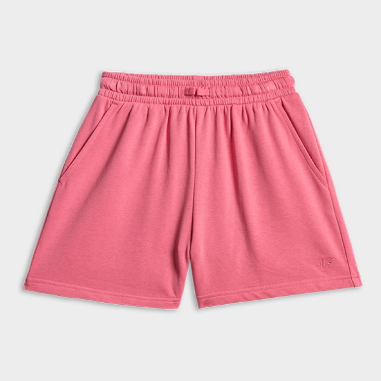 Dziewczęce spodenki dresowe 4F 4FJWSS26TSHOF777 - różowe