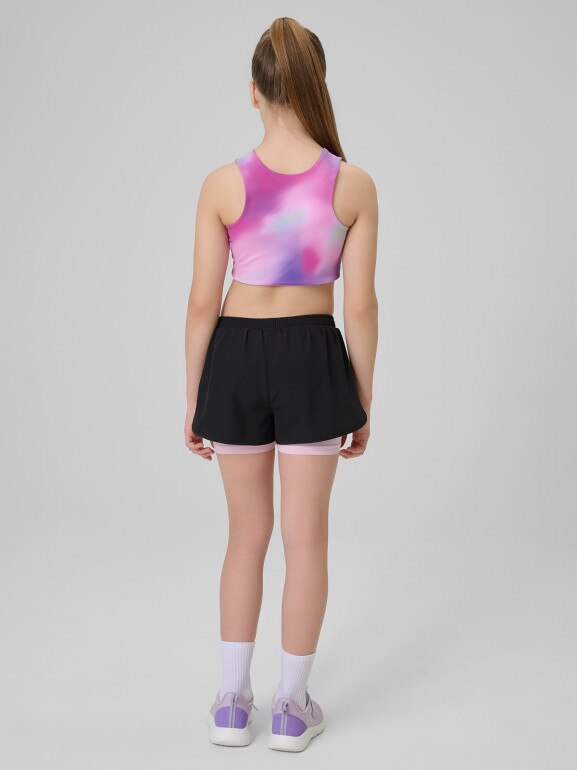 Dziewczęce spodenki treningowe 4F 4FJRSS26TFSHF1696 - multikolor