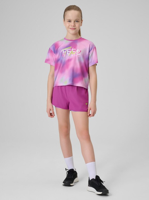 Dziewczęce spodenki treningowe 4F 4FJRSS26TFSHF1696 - multikolor