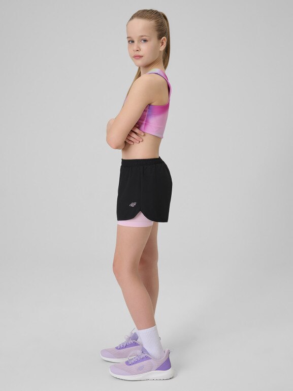 Dziewczęce spodenki treningowe 4F 4FJRSS26TFSHF1696 - multikolor