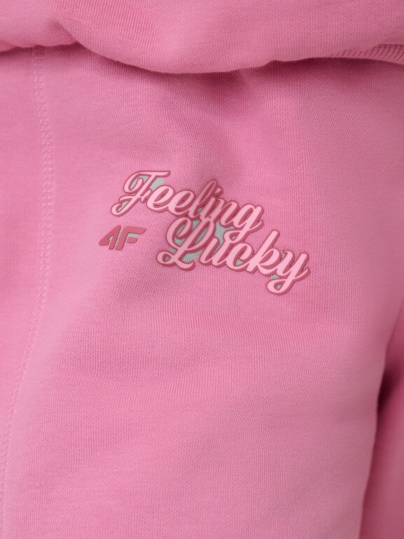Dziewczęce spodnie dresowe 4F 4FJRSS26TTROF1727 - różowe