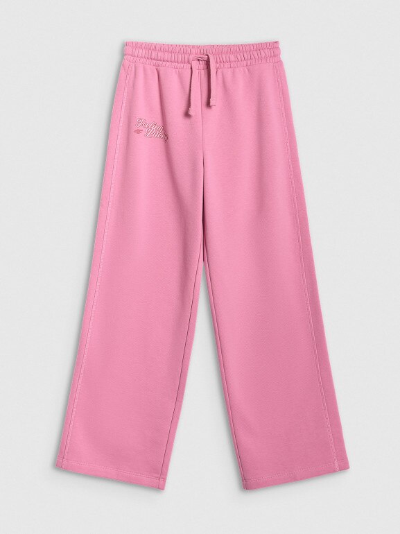 Dziewczęce spodnie dresowe 4F 4FJRSS26TTROF1727 - różowe