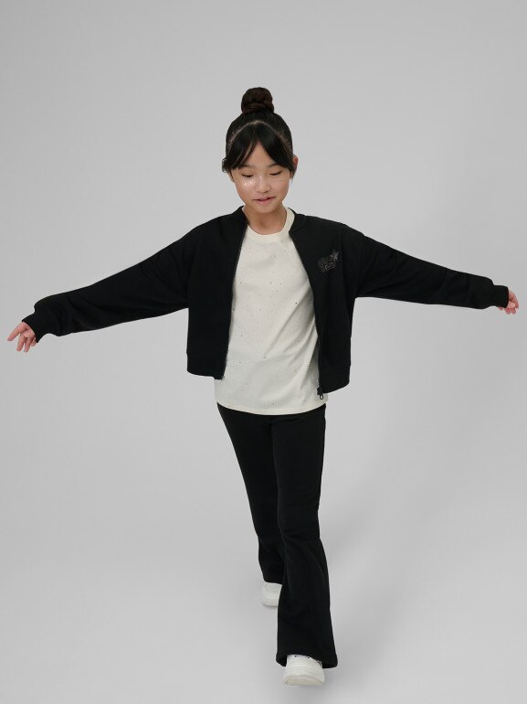 Dziewczęce spodnie dresowe 4F 4FJRSS26TTROF1728 - czarne