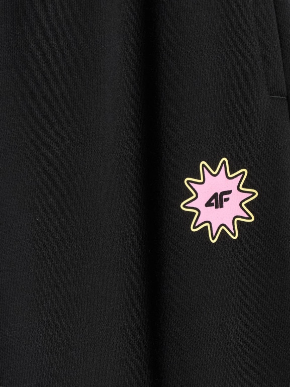 Dziewczęce spodnie dresowe 4F 4FJRSS26TTROF1870 - czarne
