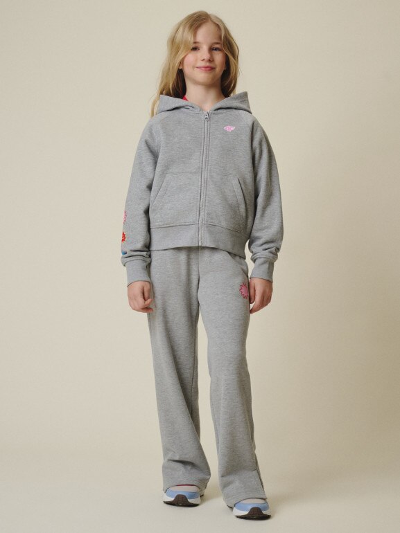 Dziewczęce spodnie dresowe 4F 4FJRSS26TTROF1870 - szare