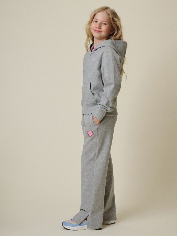 Dziewczęce spodnie dresowe 4F 4FJRSS26TTROF1870 - szare