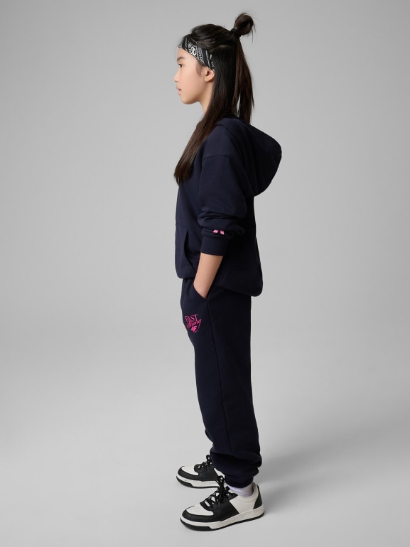 Dziewczęce spodnie dresowe 4F 4FJRSS26TTROF1878 - granatowe