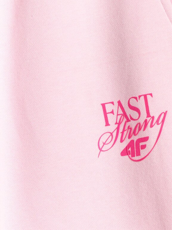 Dziewczęce spodnie dresowe 4F 4FJRSS26TTROF1878 - różowe