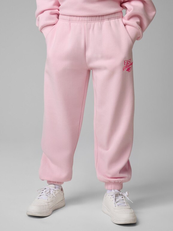 Dziewczęce spodnie dresowe 4F 4FJRSS26TTROF1878 - różowe