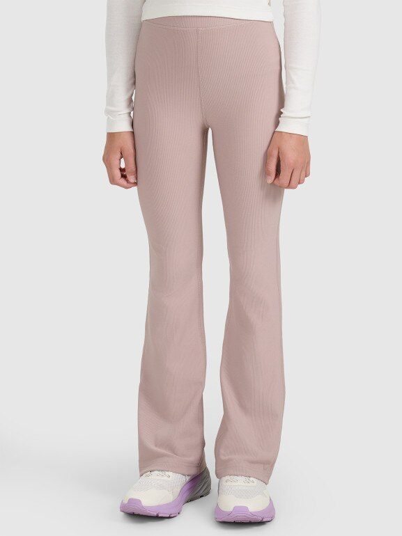 Dziewczęce spodnie dresowe 4F 4FJWAW25TTROF1393 - beżowe