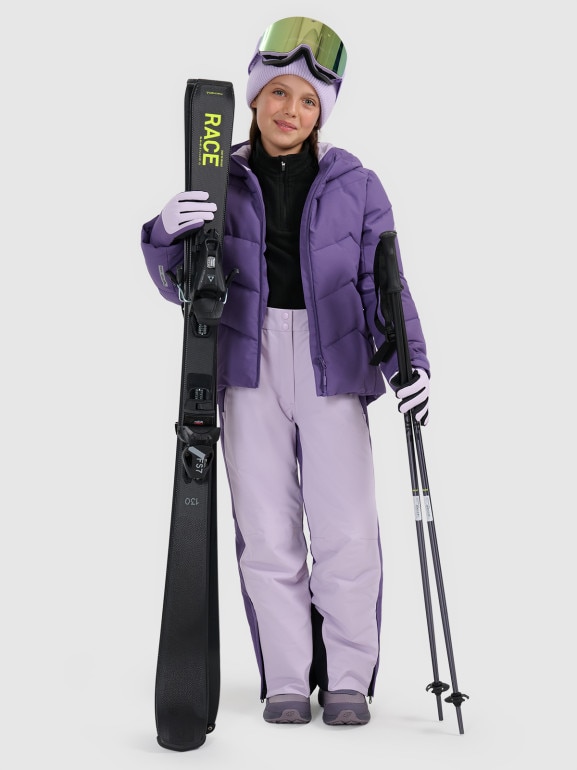 Dziewczęce spodnie narciarskie 4F 4FJRAW25TFTRF1243 - fioletowe