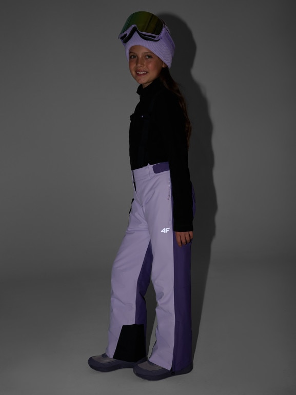 Dziewczęce spodnie narciarskie 4F 4FJRAW25TFTRF1243 - fioletowe