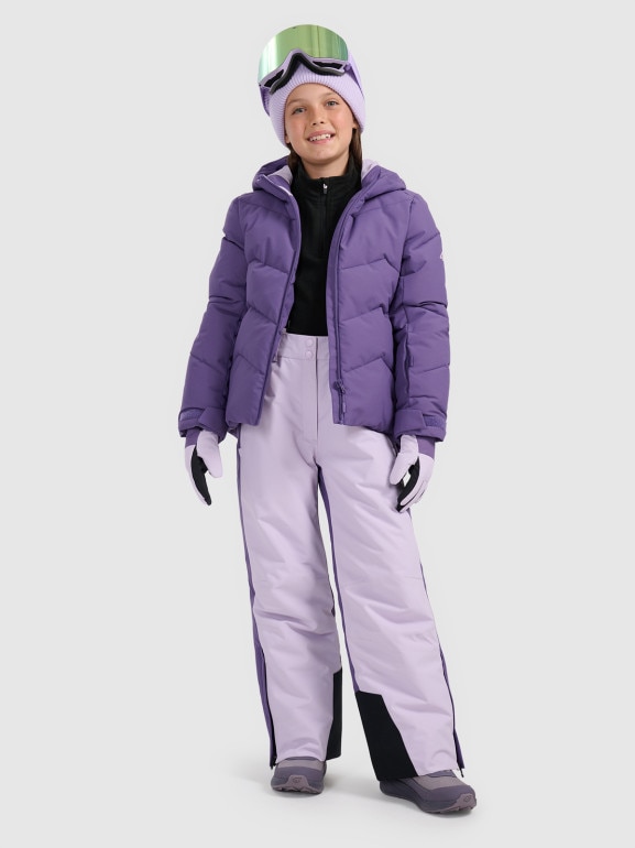 Dziewczęce spodnie narciarskie 4F 4FJRAW25TFTRF1243 - fioletowe