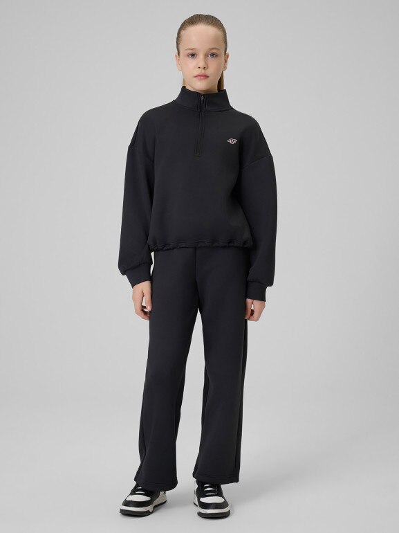 Dziewczęce spodnie treningowe 4F 4FJRSS26TFTRF1459 - czarne