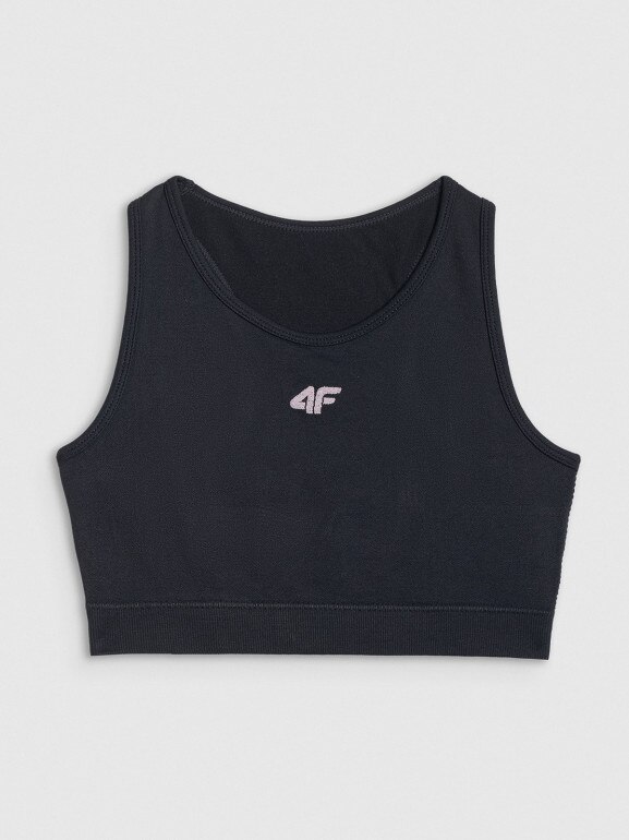 Dziewczęcy biustonosz treningowy 4F 4FJRSS26USBAF280 - czarny