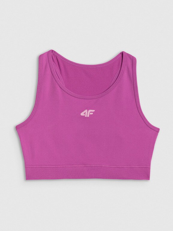 Dziewczęcy biustonosz treningowy 4F 4FJRSS26USBAF280 - różowy