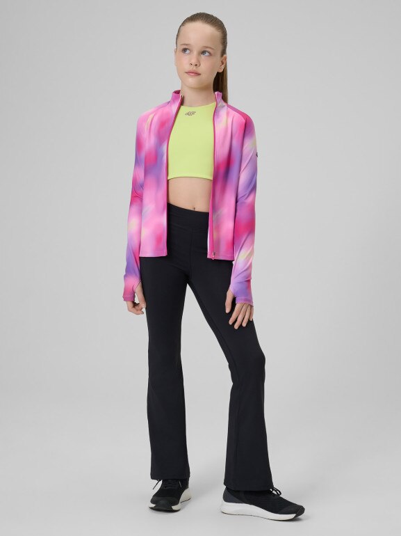 Dziewczęcy biustonosz treningowy 4F 4FJRSS26USBAF285 - zielony