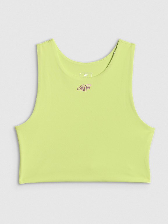 Dziewczęcy biustonosz treningowy 4F 4FJRSS26USBAF285 - zielony