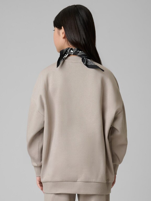 Dziewczęcy dres komplet 4F 4FJRSS26TAPSF212 - beżowy