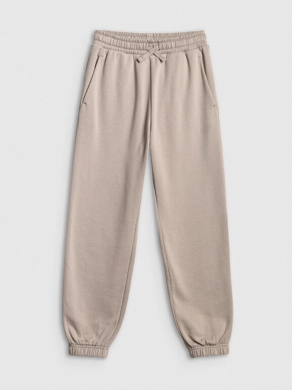 Dziewczęcy dres komplet 4F 4FJRSS26TAPSF212 - beżowy