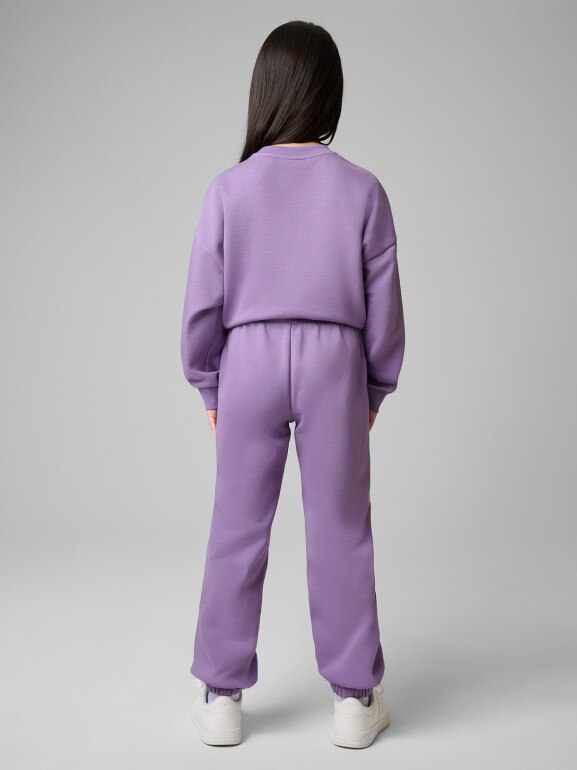 Dziewczęcy dres komplet 4F 4FJRSS26TAPSF212 - fioletowy