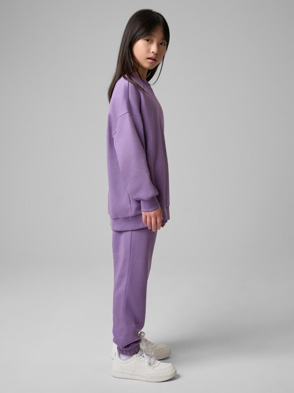 Dziewczęcy dres komplet 4F 4FJRSS26TAPSF212 - fioletowy