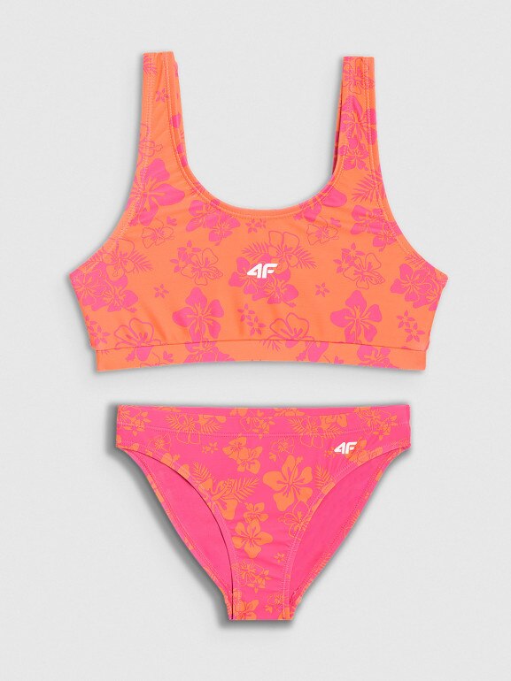 Dziewczęcy kostium kąpielowy dwuczęściowy 4F 4FJWSS26UBKSF055 - multikolor