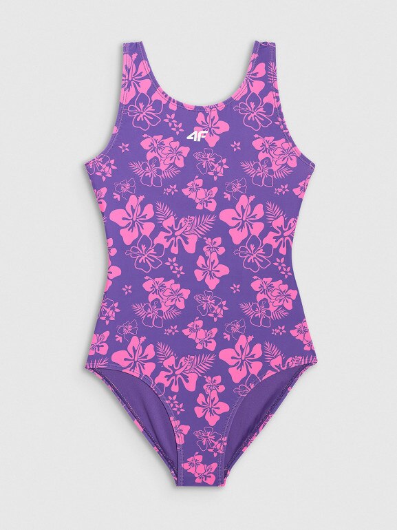 Dziewczęcy kostium kąpielowy jednoczęściowy 4F 4FJWSS26USWSF117 - multikolor
