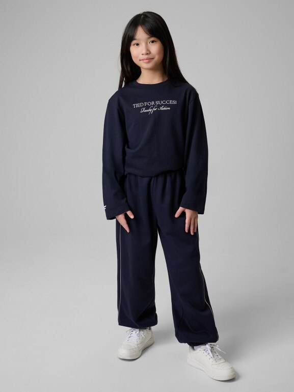 Dziewczęcy longsleeve z nadrukiem 4F 4FJRSS26TLONF664 - granatowy