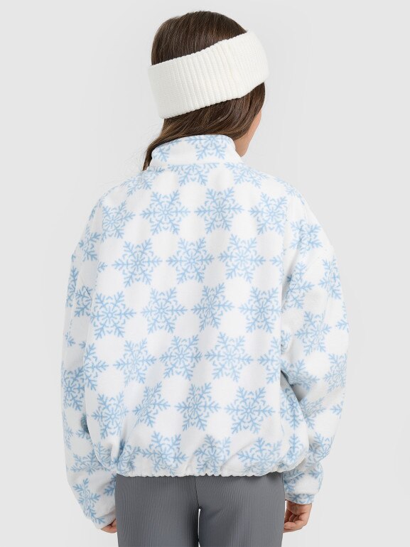 Dziewczęcy polar oversize 4F 4FJRAW25TFLEF440 - multikolor