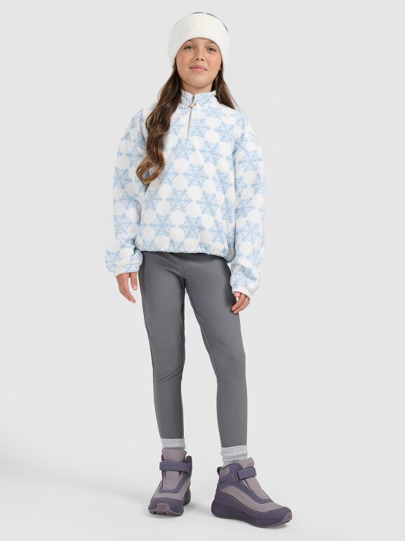 Dziewczęcy polar oversize 4F 4FJRAW25TFLEF440 - multikolor