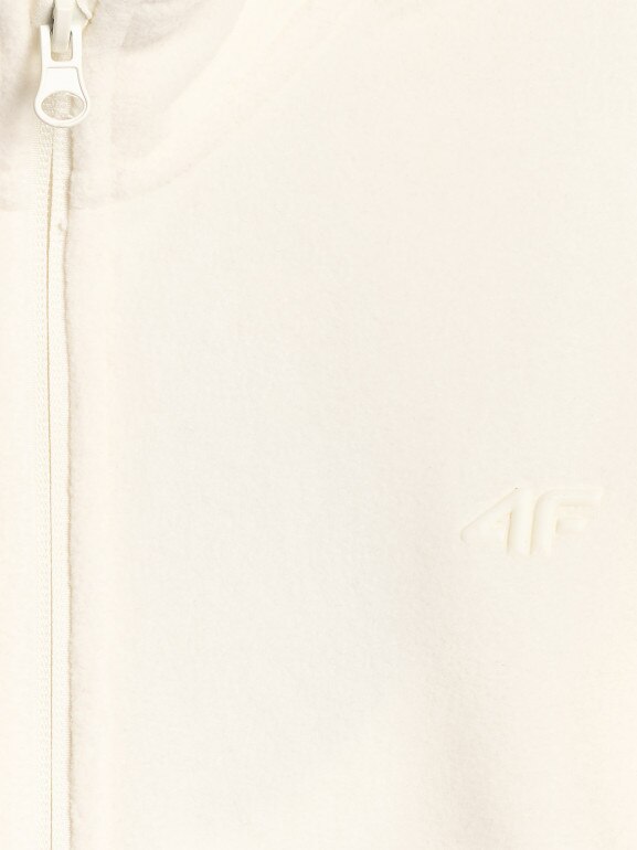 Dziewczęcy polar rozpinany 4F 4FJRSS26TFLEF507 - biały