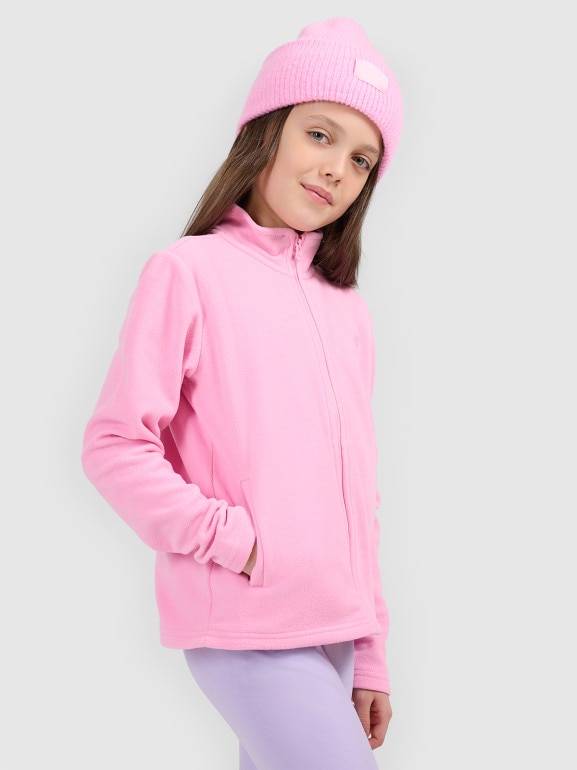 Dziewczęcy polar rozpinany 4F 4FJRSS26TFLEF507 - różowy