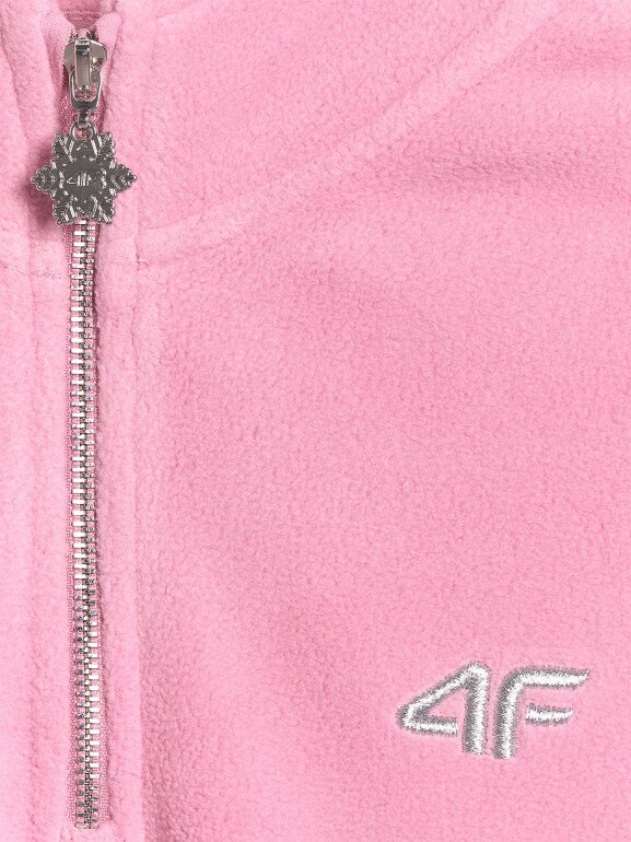Dziewczęcy polar ze stójką 4F 4FJRAW25TFLEF441 - różowy