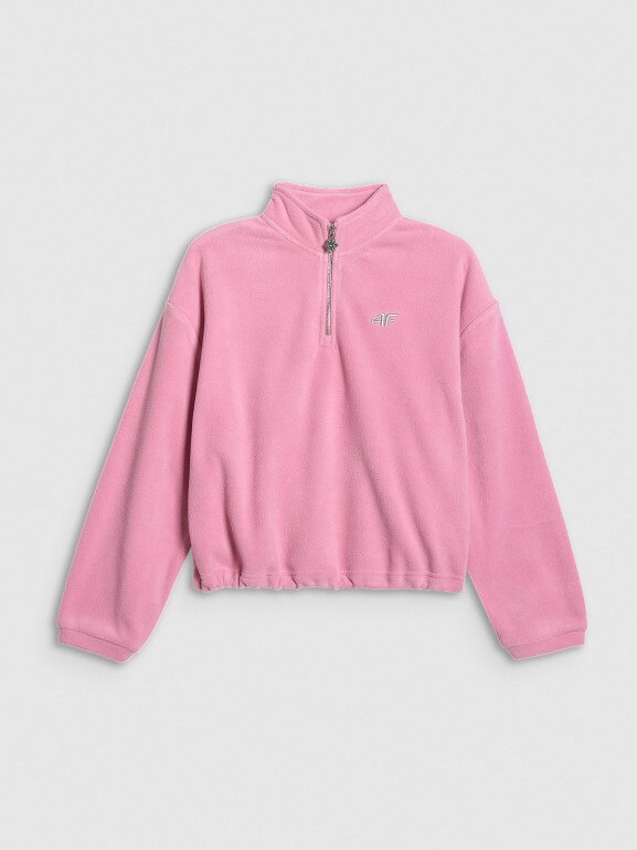 Dziewczęcy polar ze stójką 4F 4FJRAW25TFLEF441 - różowy
