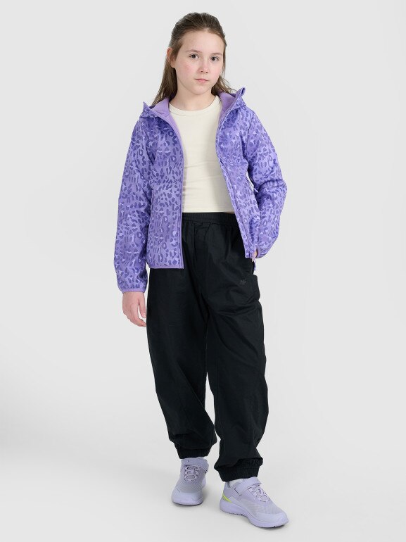 Dziewczęcy softshell 4F 4FJRAW25TSOFF507 - fioletowy