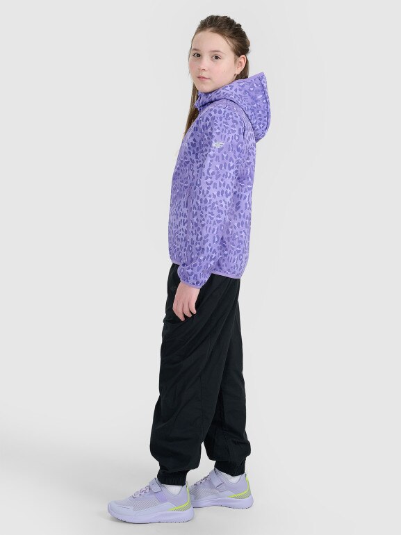 Dziewczęcy softshell 4F 4FJRAW25TSOFF507 - fioletowy