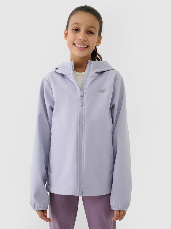 Dziewczęcy softshell 4F 4FJWSS25TSOFF305 - szary