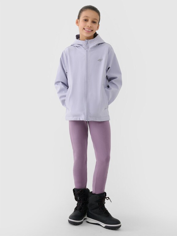 Dziewczęcy softshell 4F 4FJWSS25TSOFF305 - szary