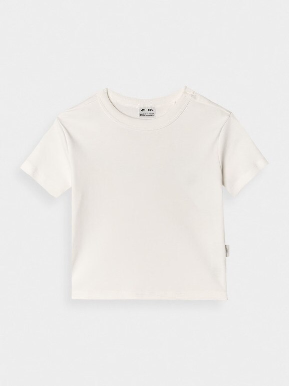 Dziewczęcy t-shirt basic 4F 4FJRSS24TTSHF2053 - biały
