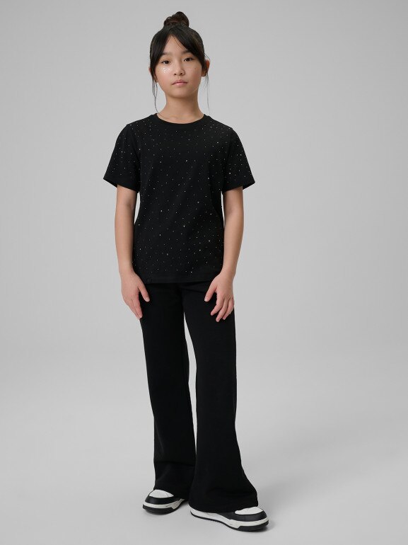 Dziewczęcy t-shirt basic 4F 4FJRSS26TTSHF3454 - czarny